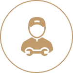 Repairman emblem in circle