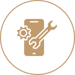 Mobile repair icon with tools